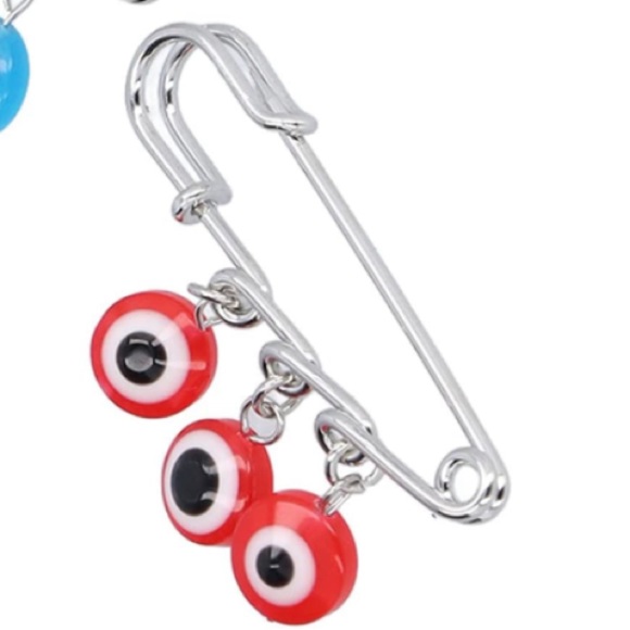 🧿 NWT🧿 Oversized Fashion Safety Pin Decorative Broach 🧿 Evil Eye Protect… - Picture 1 of 3